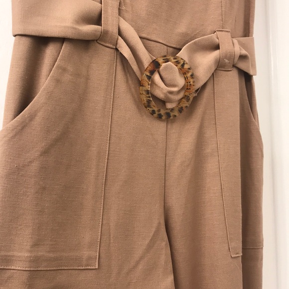 Utility jumpsuit tan Khaki with belt new - Picture 2 of 8